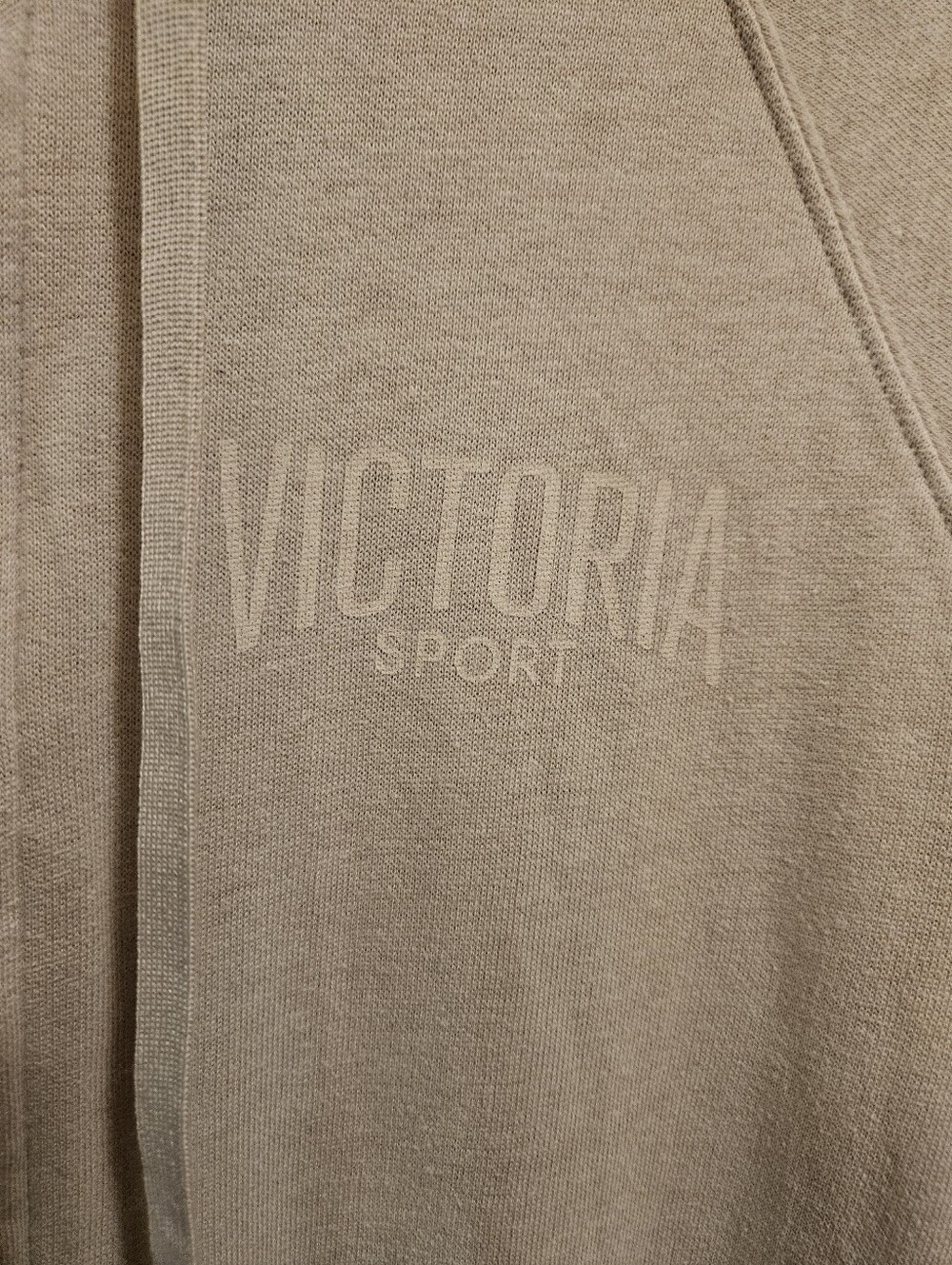 Victoria Sport/Victoria Secret; full-zip hoodie; light Taupe/Gray color; large - Picture 3 of 13